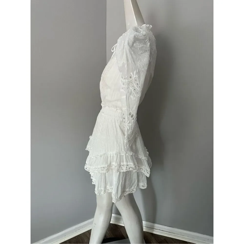 LoveShackFancy White Eyelet Lace Mini Dress - Picture 6 of 10